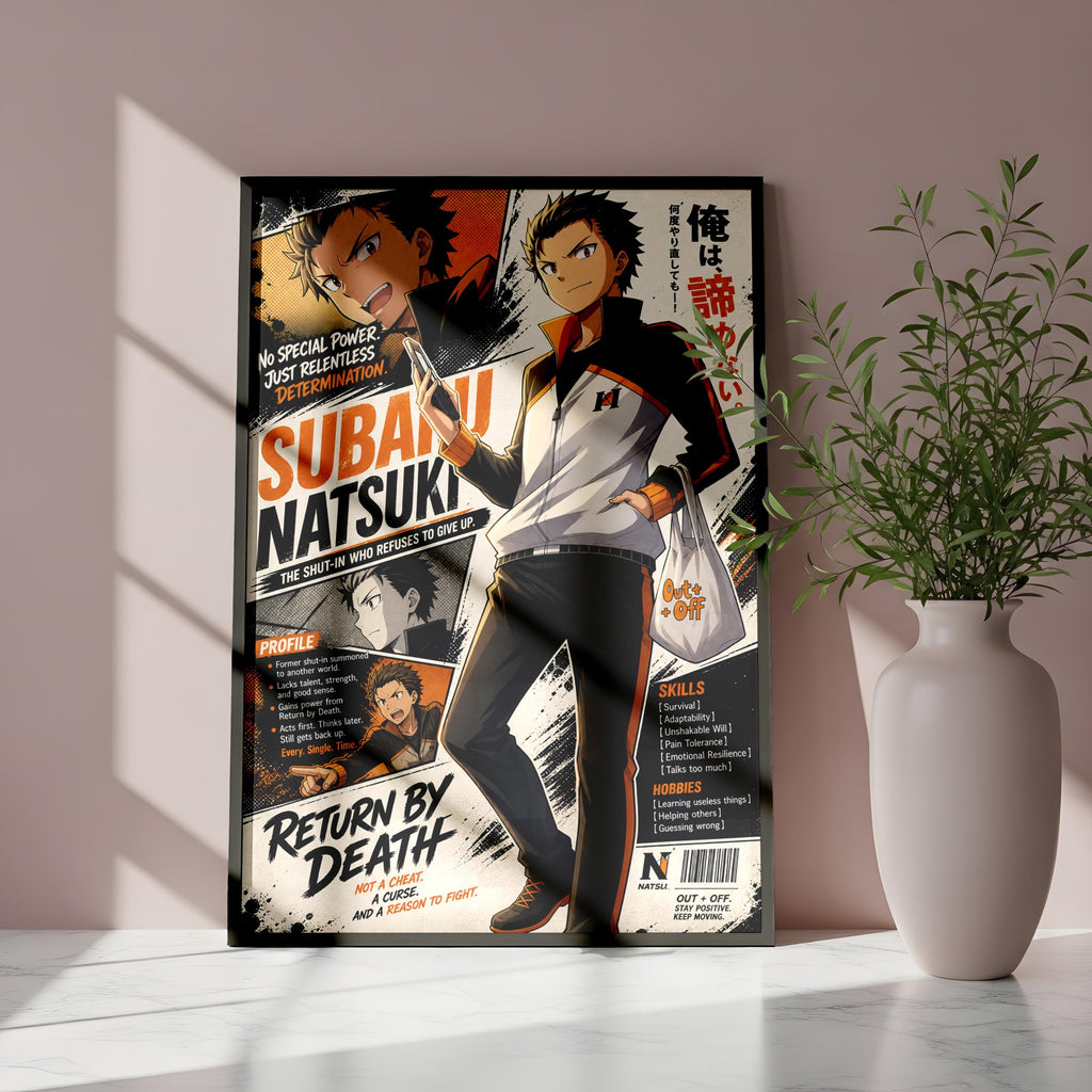 The image is a poster featuring an anime character, specifically Subani Natsuaki, with various texts and images related to the character and the anime series.