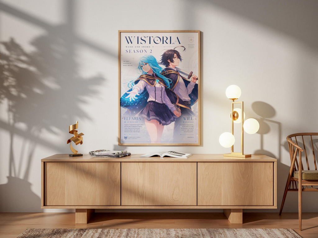 Wistoria Anime Poster - Will Serfort & Elfaria Albis Wand and Sword Art Print