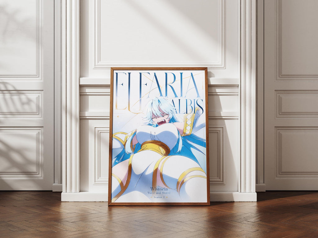 Fantasy Poster Matte - Elfaria Albis Wand and Sword Anime Wall Art Print
