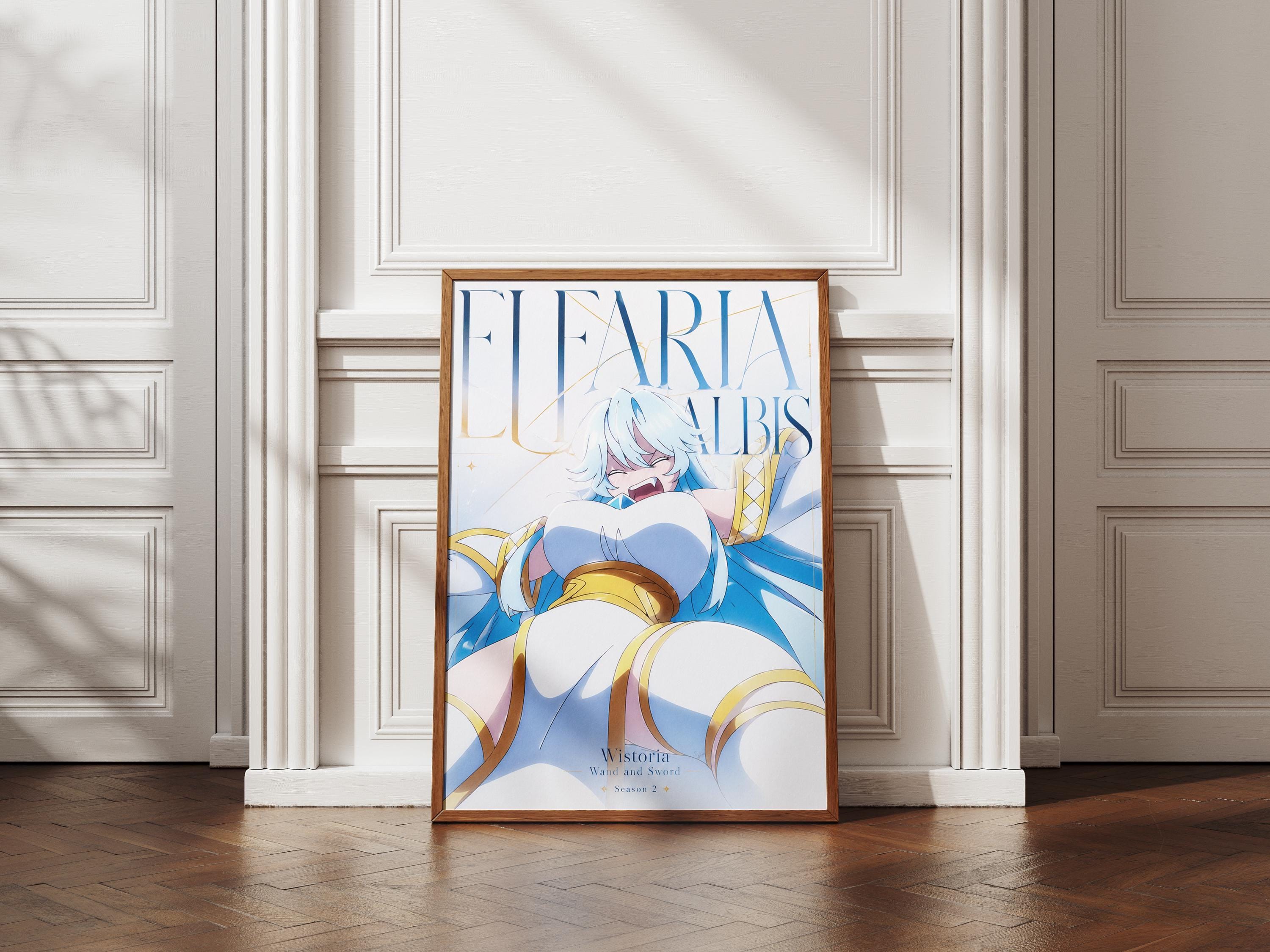 Fantasy Poster Matte - Elfaria Albis Wand and Sword Anime Wall Art Print