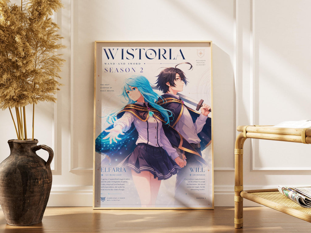 Wistoria Anime Poster - Will Serfort & Elfaria Albis Wand and Sword Art Print