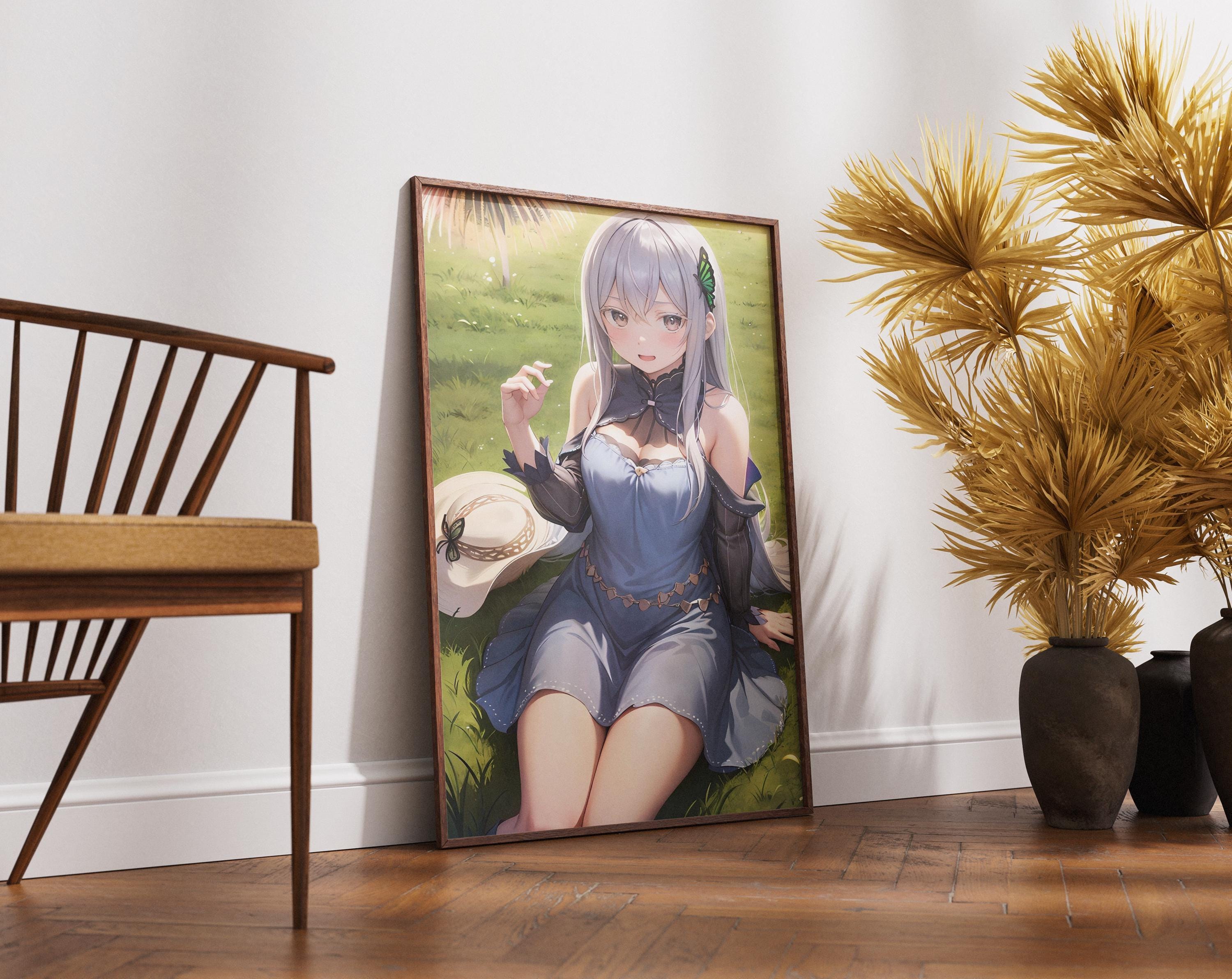 Emilia Re Zero Poster - Anime Wall Art Print