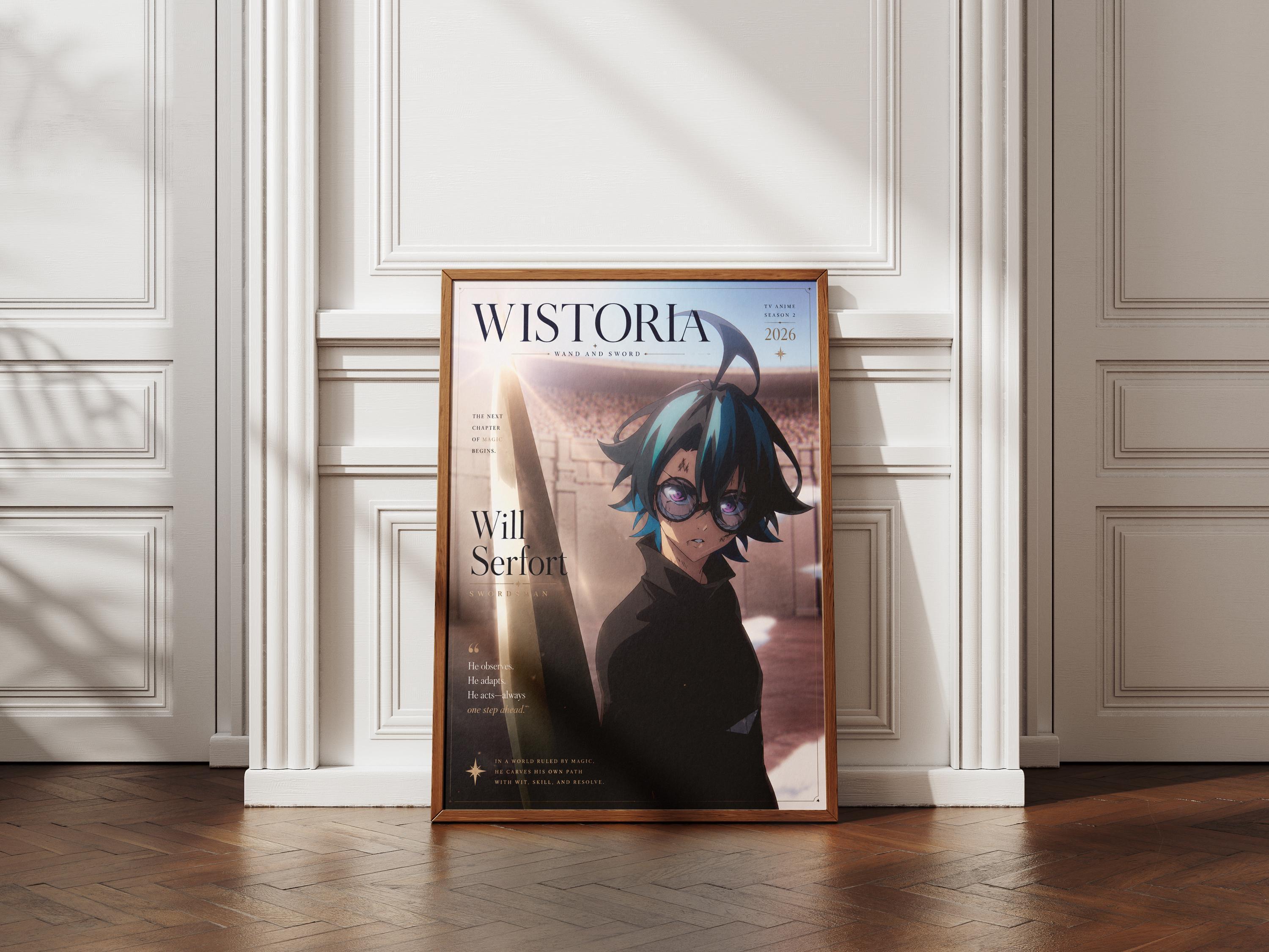 Póster de anime de Will Serfort / Decoración de la temporada 2 de Tsue to Tsurugi no Wistoria