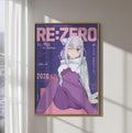 The image is a poster featuring an anime-style illustration of a young girl with long hair and a purple outfit. The poster has a pink and purple color scheme and includes Japanese text.