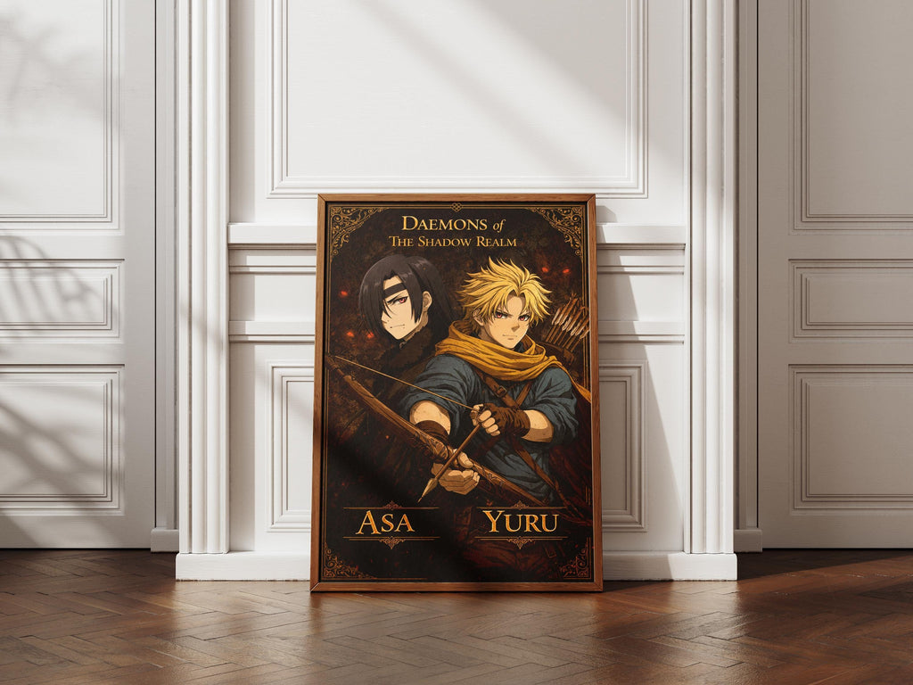 Póster del anime Yuru Asa, Yomi no Tsugai Twins (Arte del reino de las sombras)