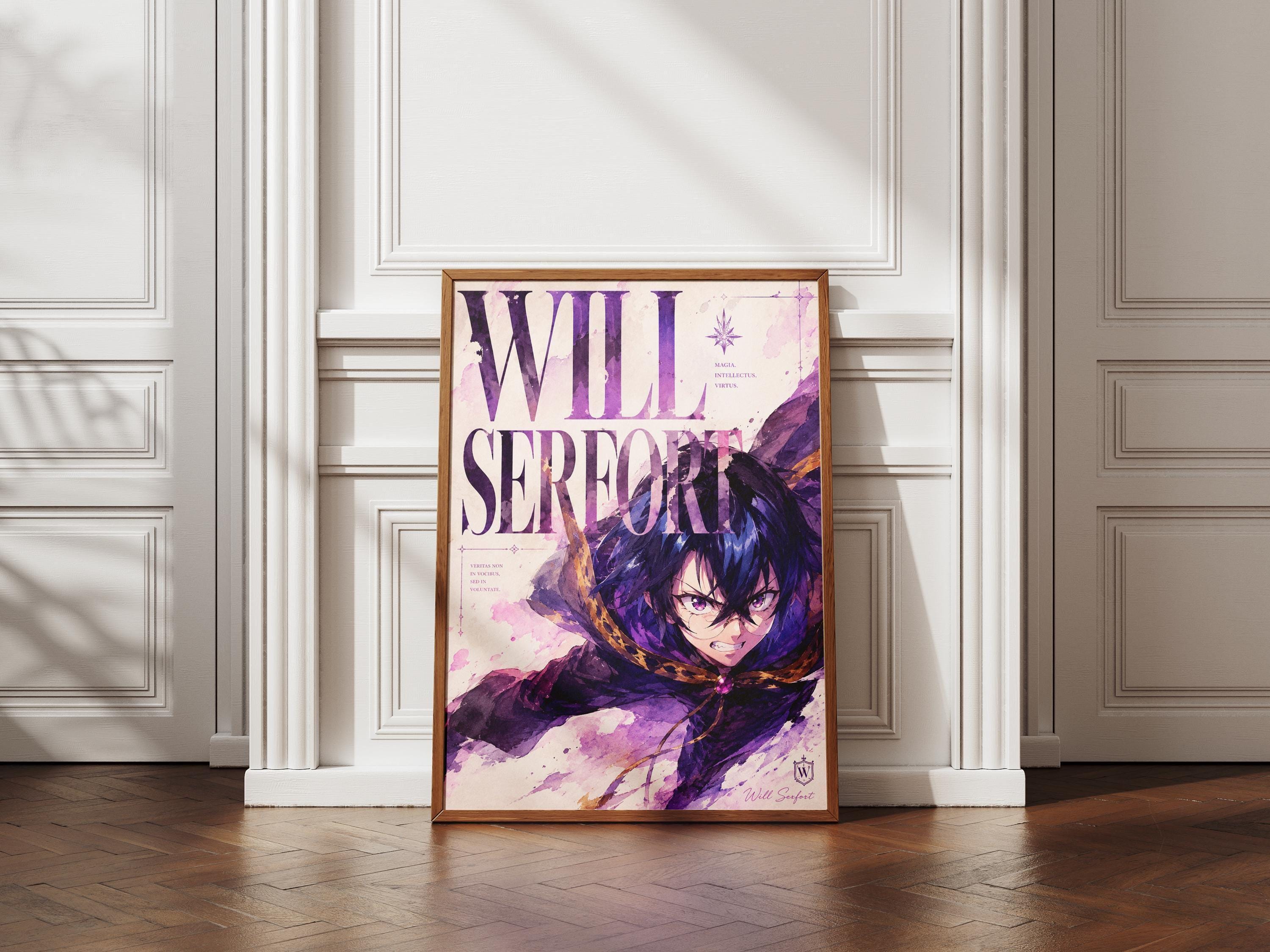 Wistoria Anime Poster – Will Serfort Wand and Sword Print | Fantasy Wall Art