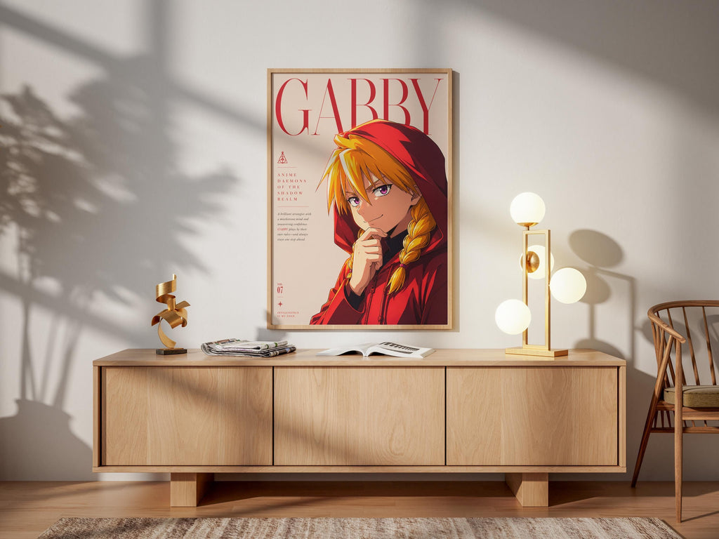 Póster de Gabby – Lámina de anime de Daemons of the Shadow Realm, arte mural de fantasía oscura