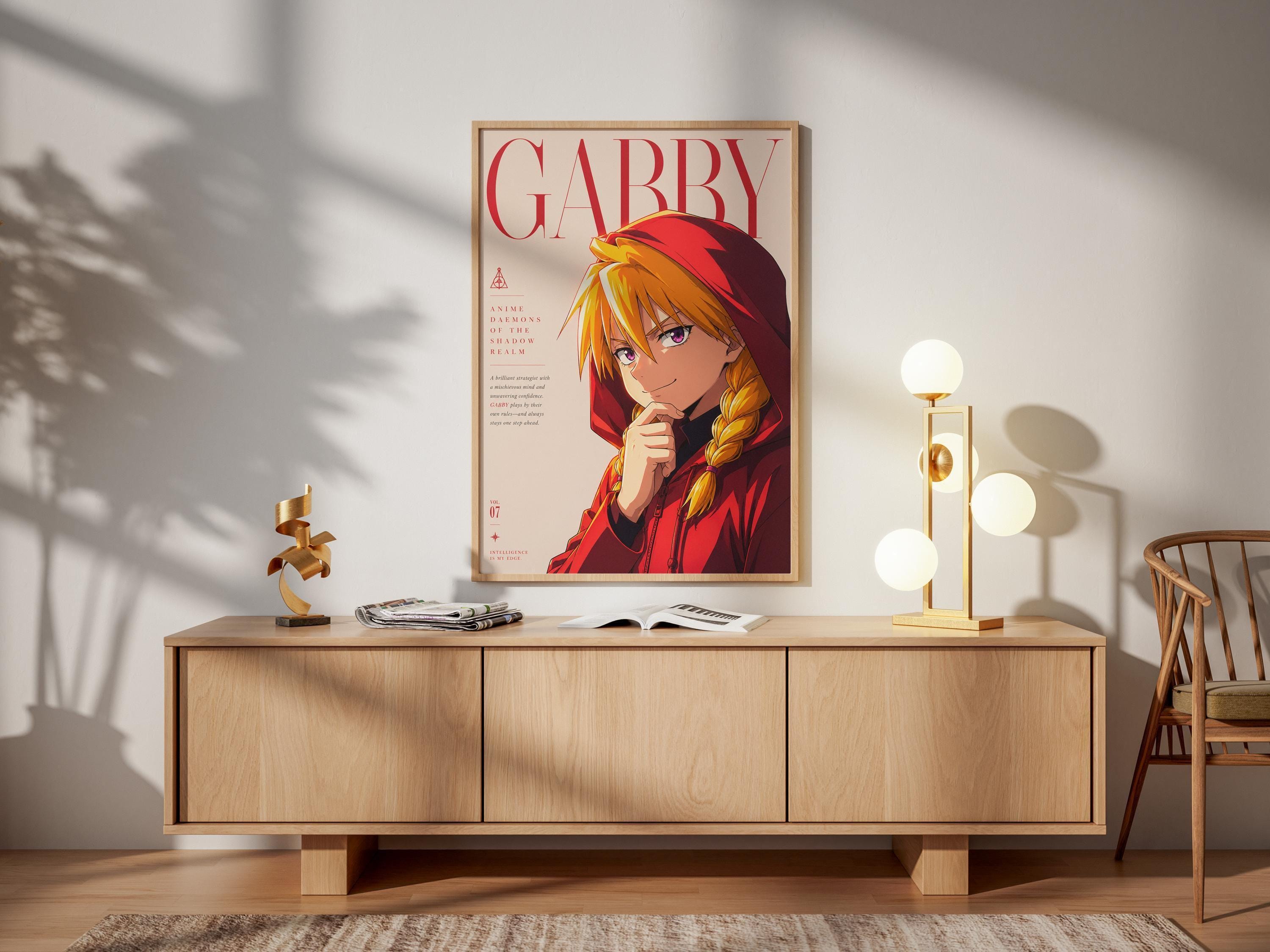 Póster de Gabby – Lámina de anime de Daemons of the Shadow Realm, arte mural de fantasía oscura