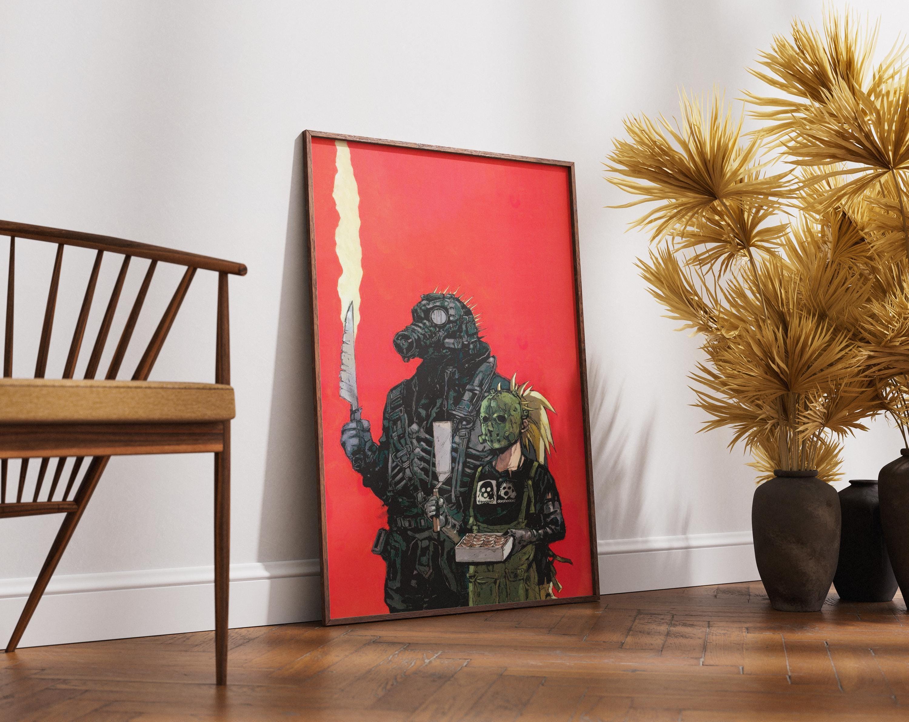 Dorohedoro Poster - Kaiman and Nikaido Print | Red Horror Wall Art for Season 2 Fans
