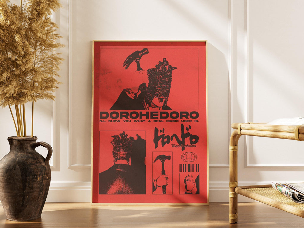 Dorohedoro Shin Poster - Red Anime Wall Art | Season 2 Horror Manga Print