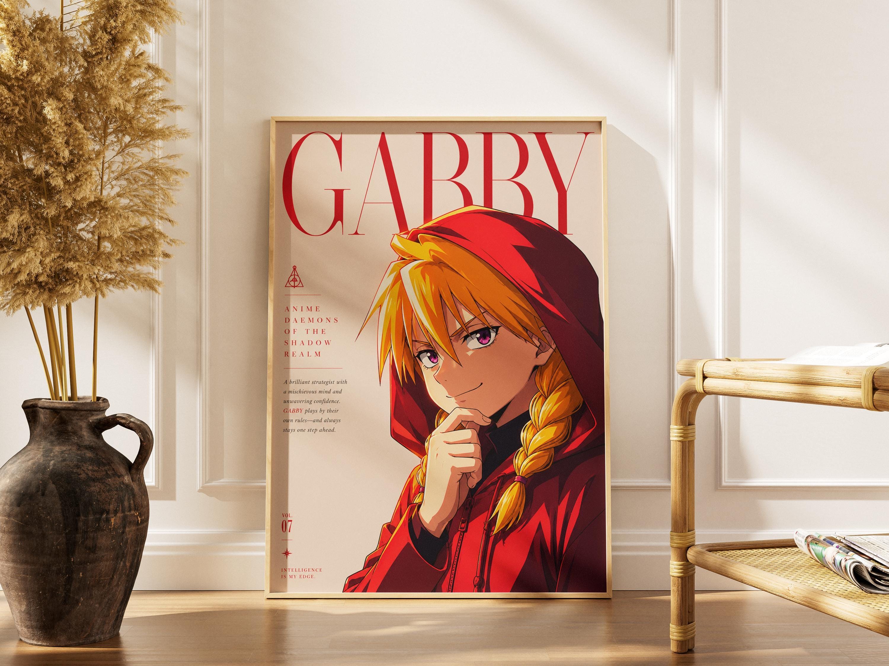 Póster de Gabby – Lámina de anime de Daemons of the Shadow Realm, arte mural de fantasía oscura
