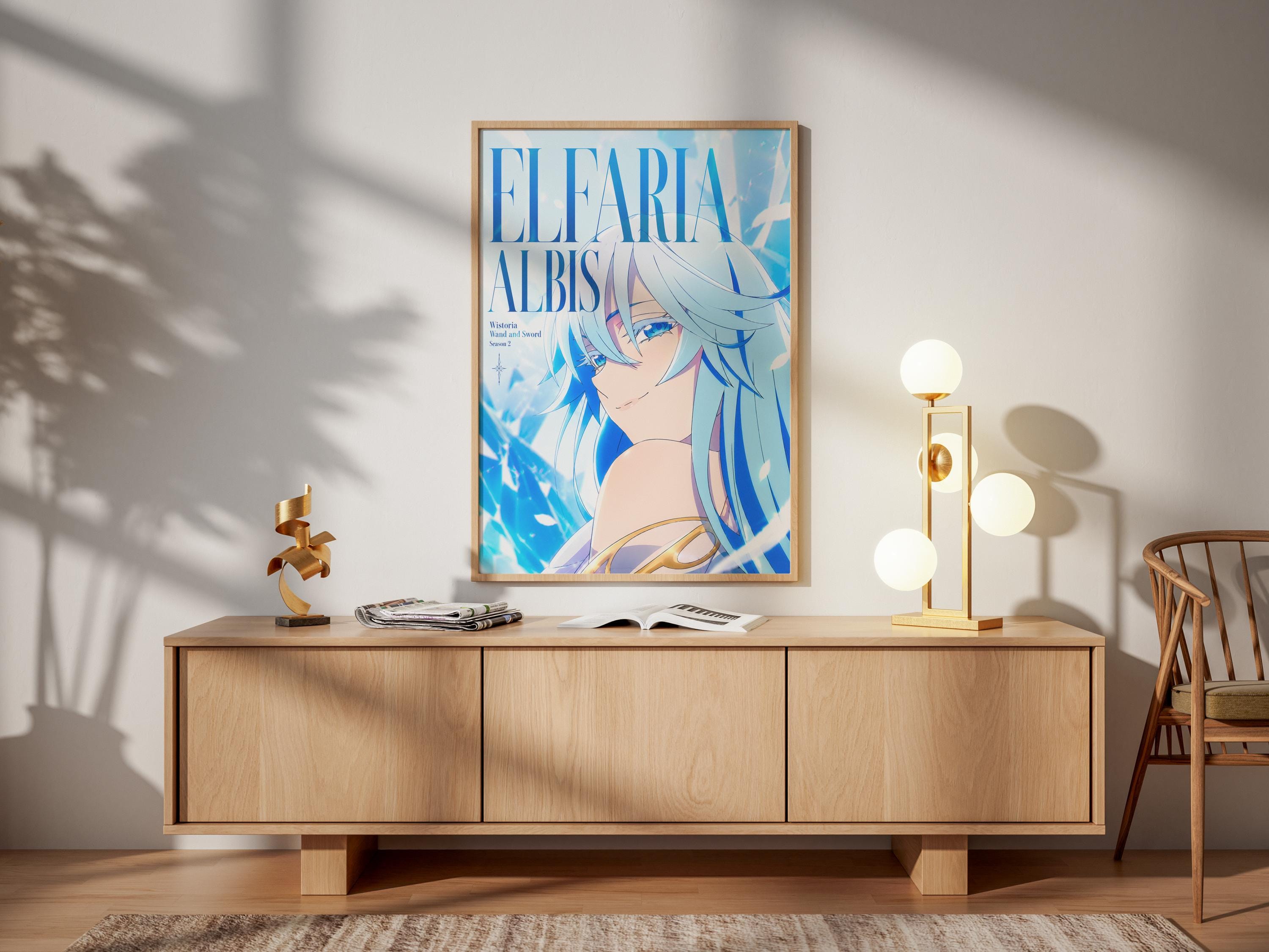 Anime Wall Art - Elfaria Albis Mystic Wand and Sword Fantasy Decor Print