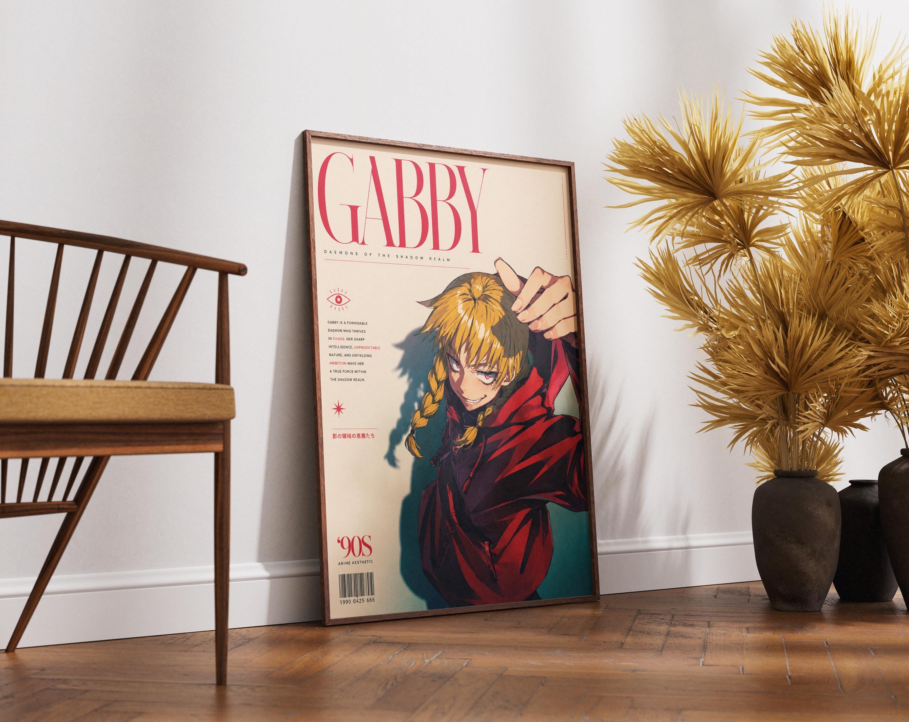 Póster de anime de Gabby Daemons, ilustración de varita mágica y espada (varios tamaños)