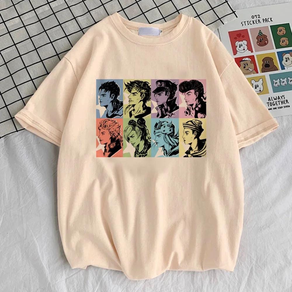 Camiseta de JoJo's Bizarre Adventure Steel Ball Run para mujer - Camiseta gráfica de anime retro de los 80