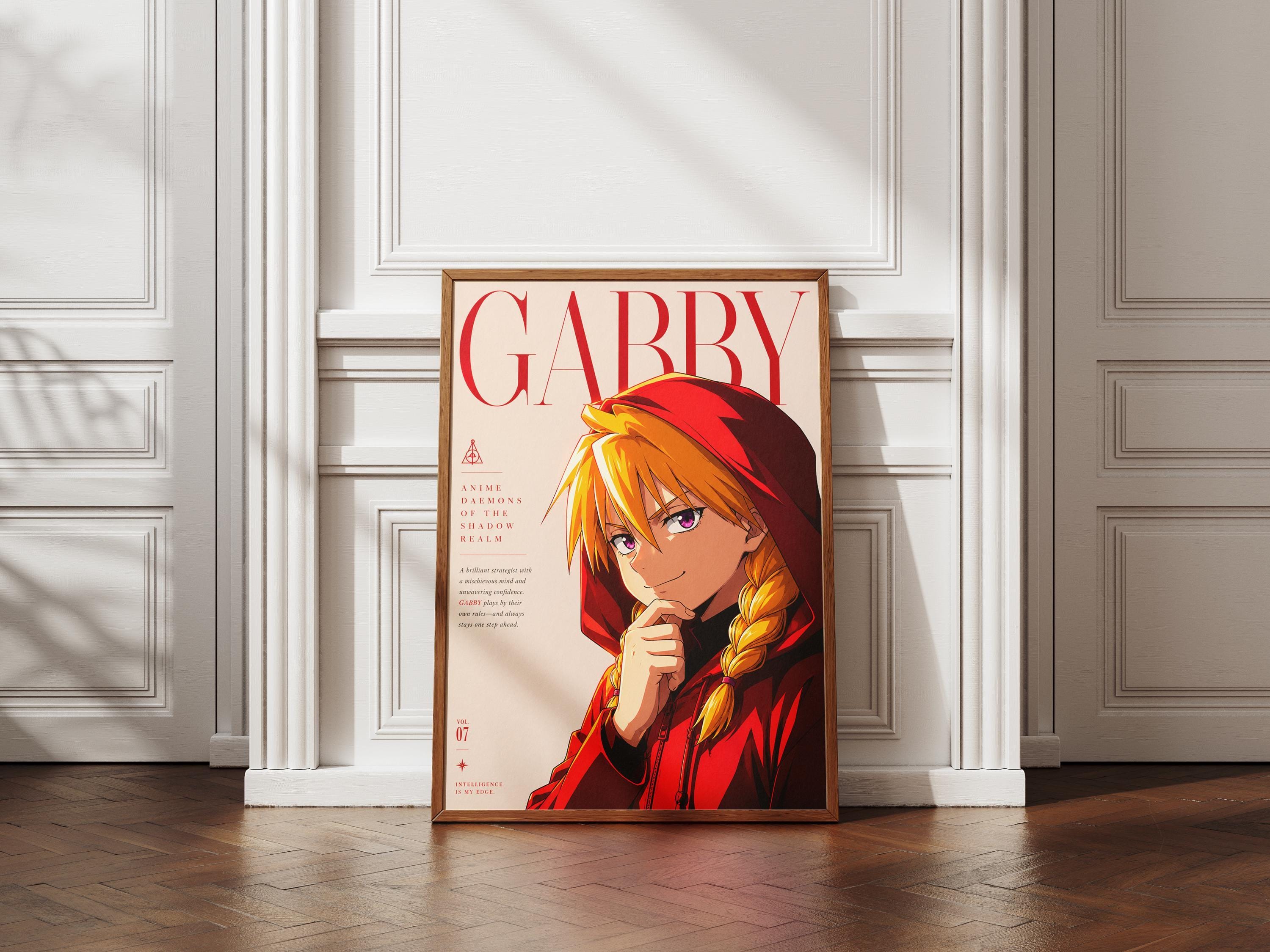 Póster de Gabby – Lámina de anime de Daemons of the Shadow Realm, arte mural de fantasía oscura