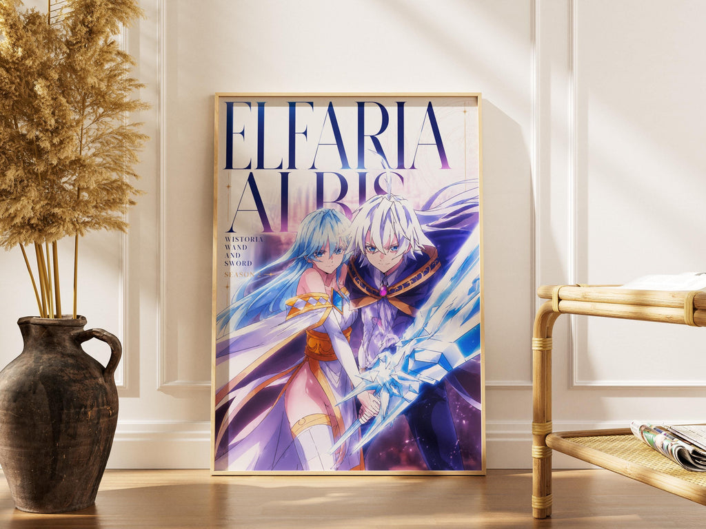 Wistoria Anime Poster - Elfaria Albis & Will Serfort Sword and Wand Art Print