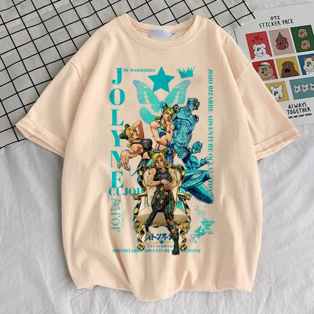 Camiseta de JoJo's Bizarre Adventure Steel Ball Run para mujer - Camiseta gráfica de anime retro de los 80