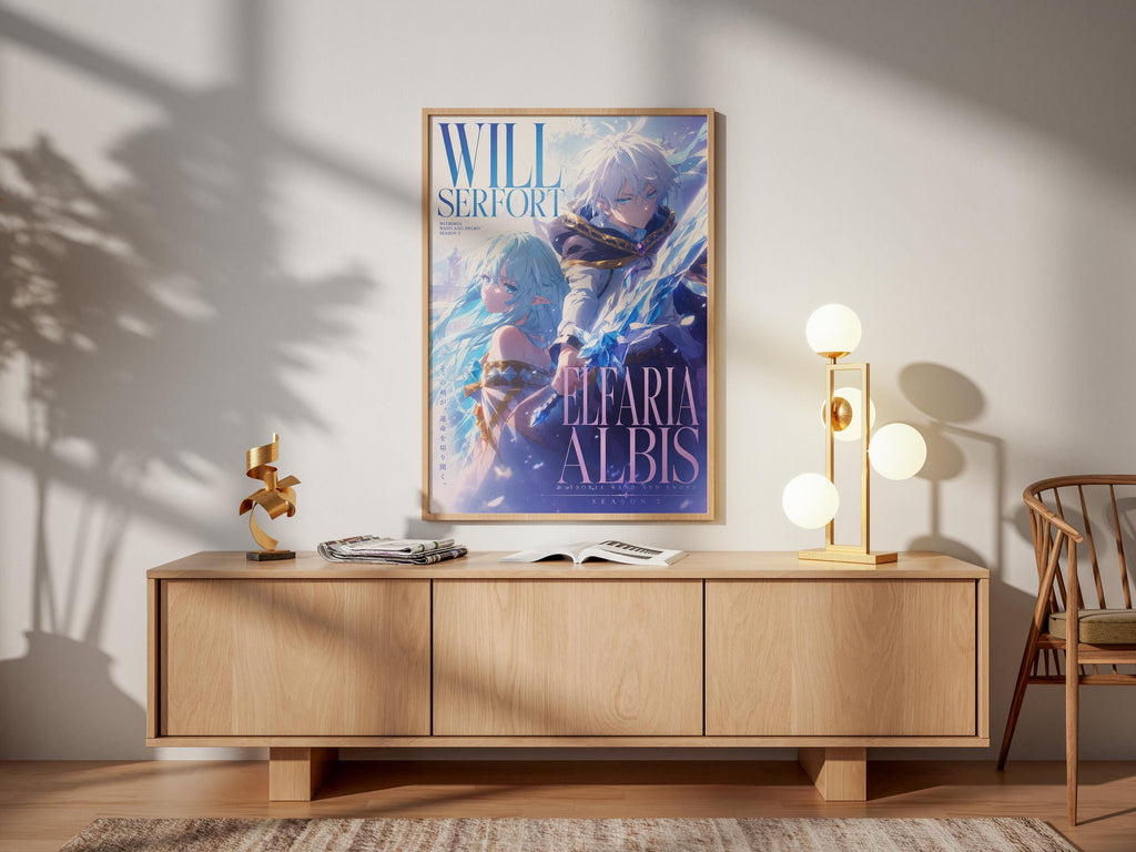 Wistoria Wand Sword Poster – Elfaria Albis & Will Serfort Anime Wall Decor